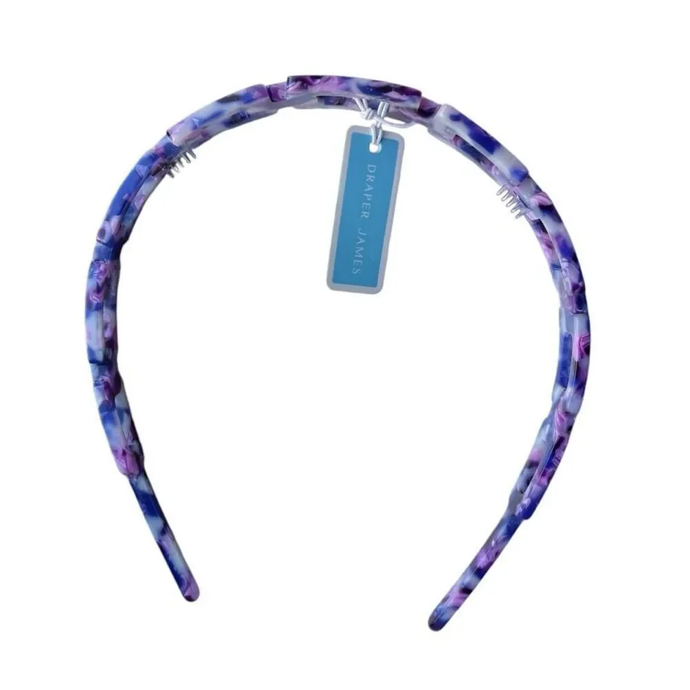 NWT Womens Draper James Chain Link High Fashion Headband in Purple Tortoise